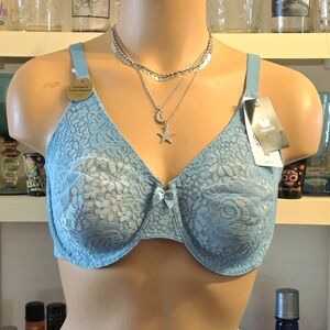 Wacoal Bra 36-D Halo #851205 Seafoam Green Semi-sheer Lace Convertible NWT